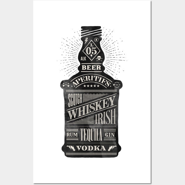 Whiskey Bottle Wall Art by TambuStore